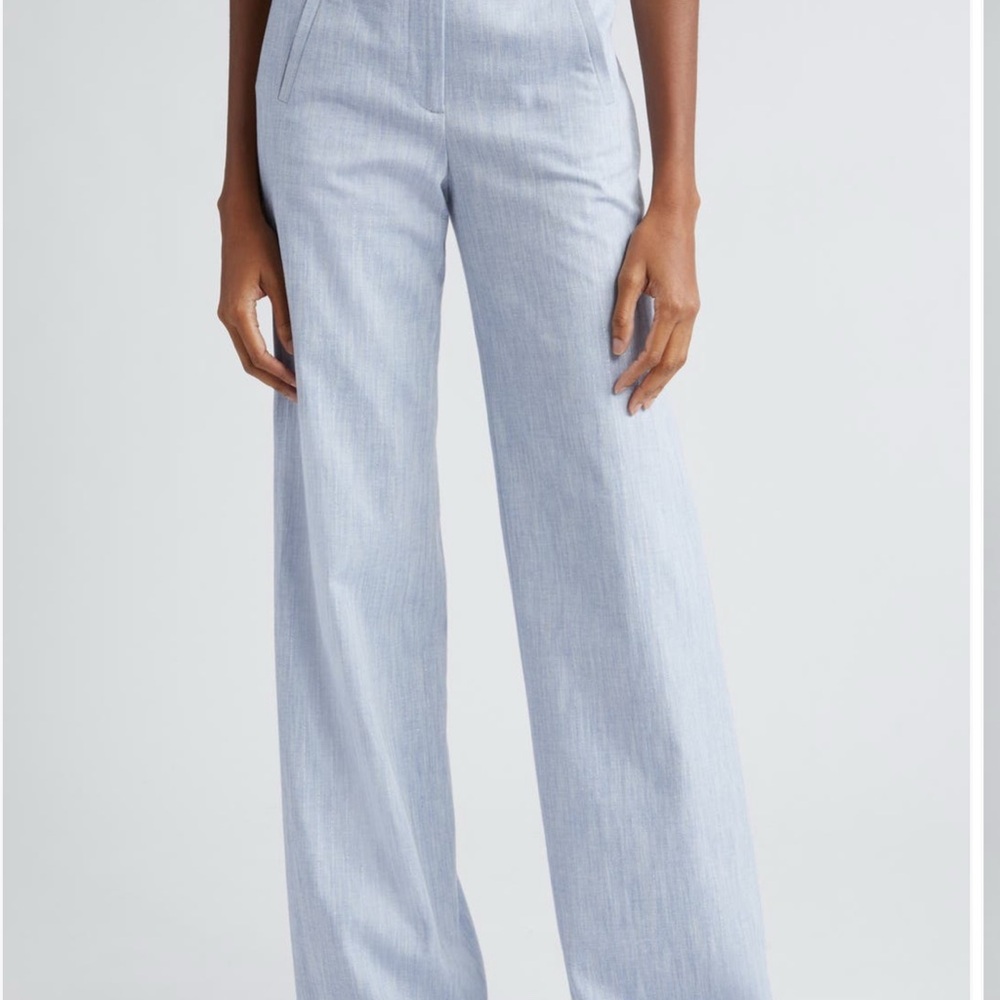 Veronica Beard Blue Wide-Leg Pants